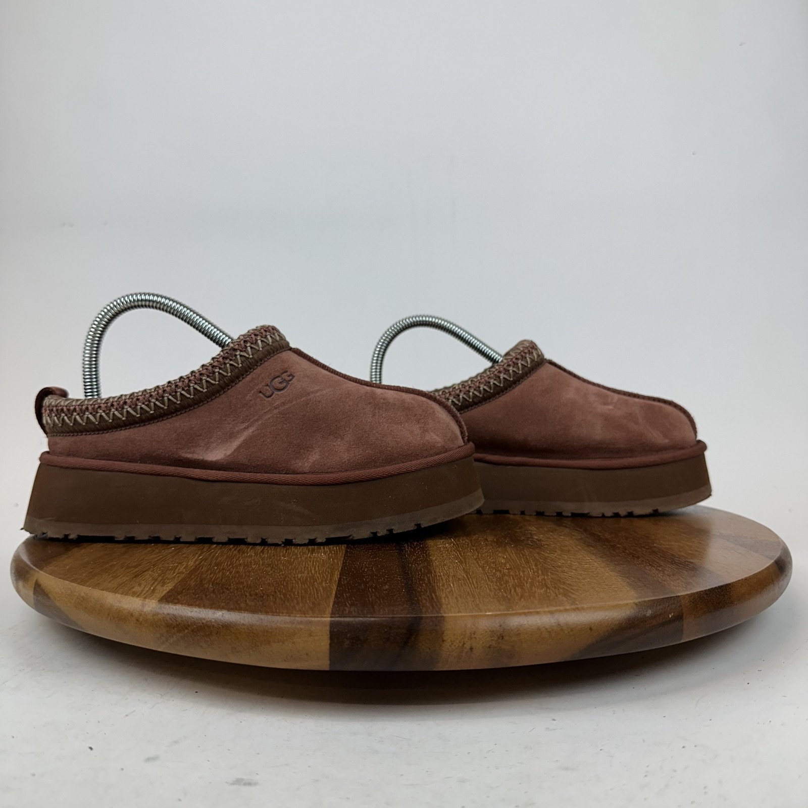 Womens Ugg Tazz Ii Red Suede Sheepskin Lining Platform Slippers Size 6 M Guc